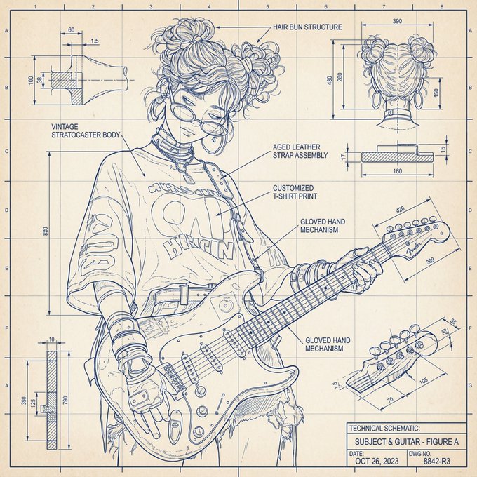 Retro Blueprint Illustration