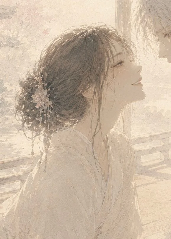 花嫁柔遮插画