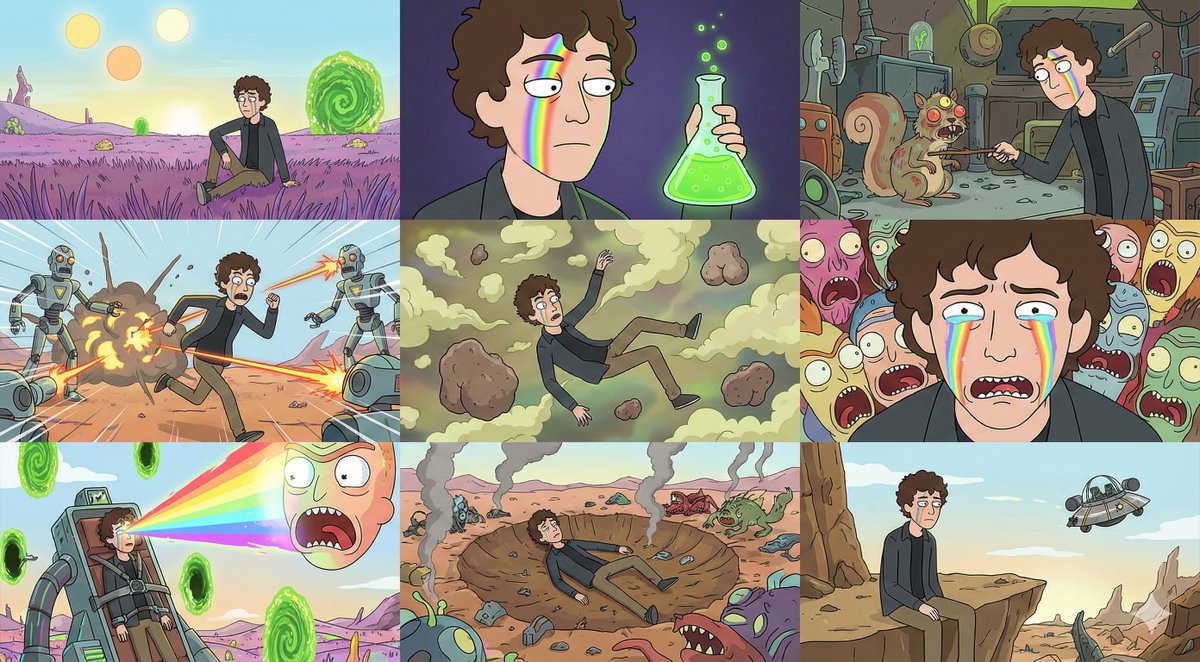 3x3 Grid Rick and Morty Style
