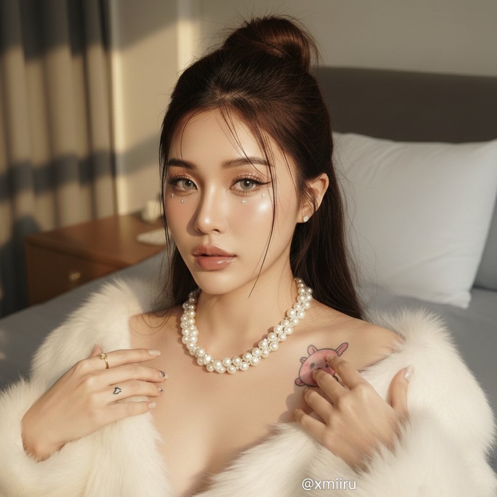 Fair-skinned beautiful woman bathed in morning light