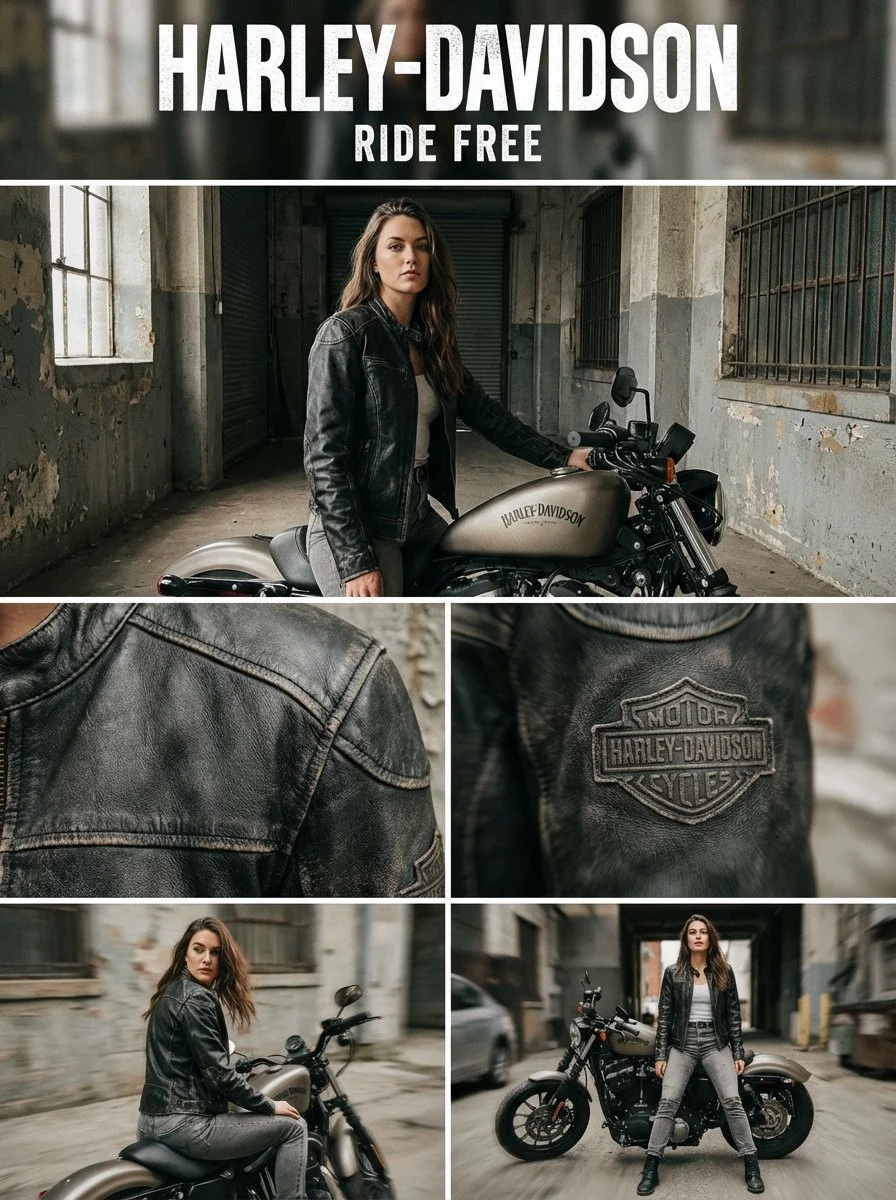 Harley-Davidson Leather Motorcycle Ad