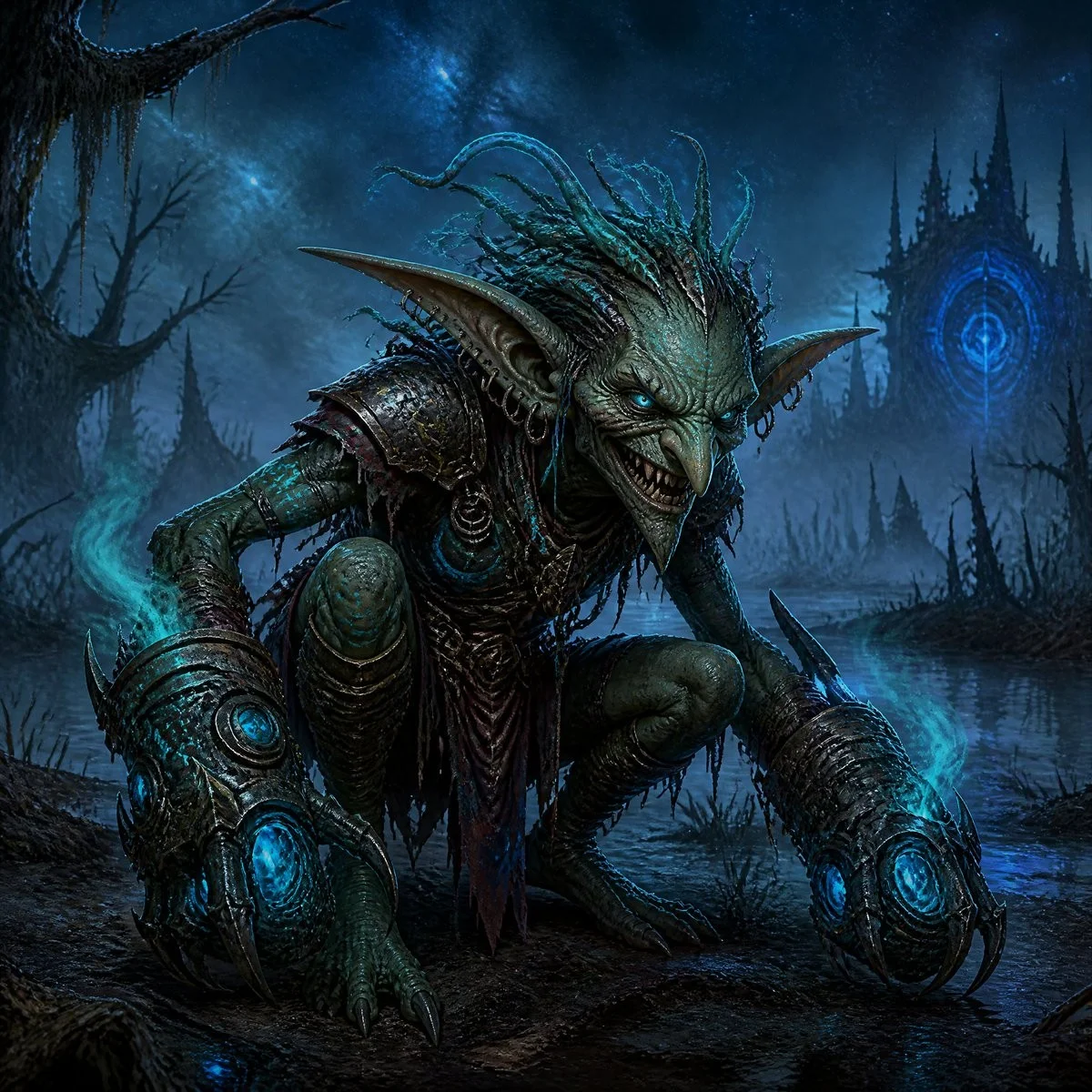Glowing Goblin Shaman in Swamp