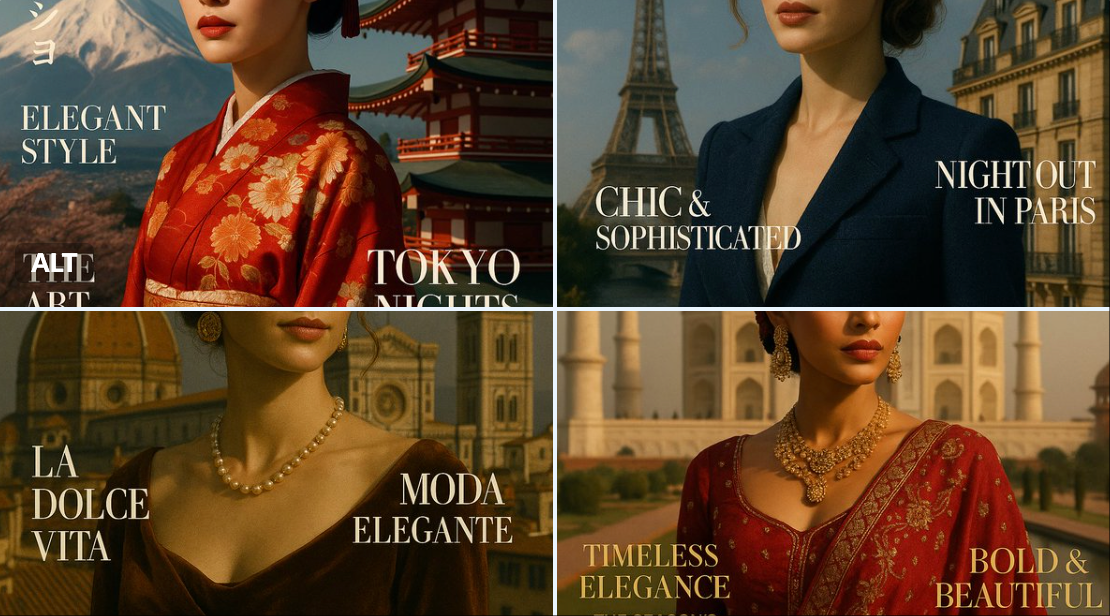 Fashion Magazine with National Landmarks