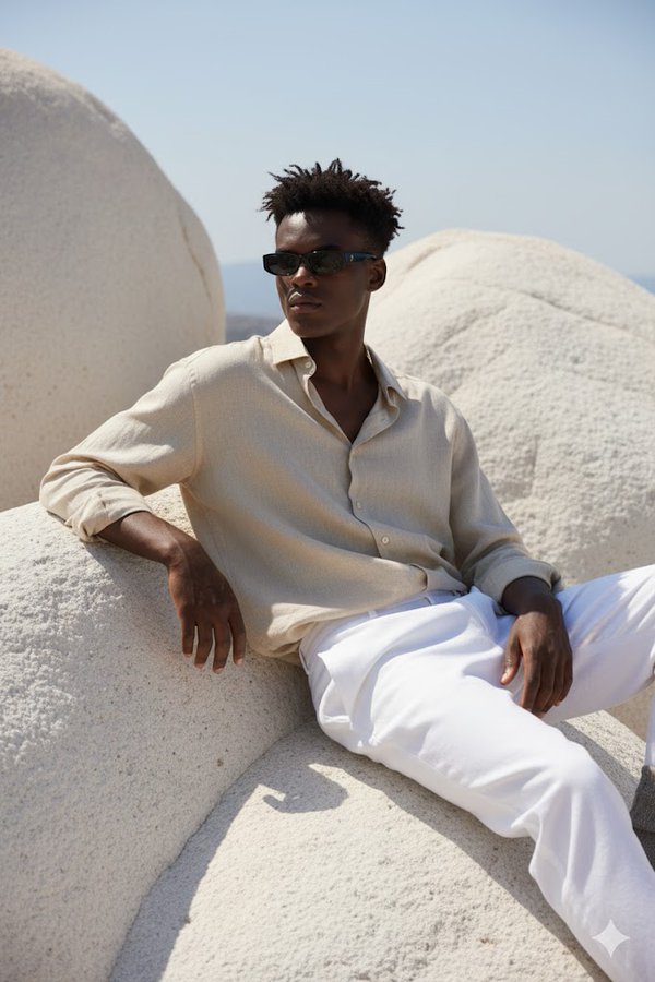 Sitting on Huge Smooth White Rock Formations
