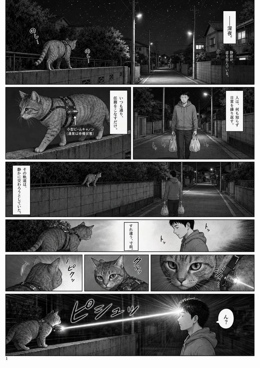 Midnight Laser Cat Manga Page