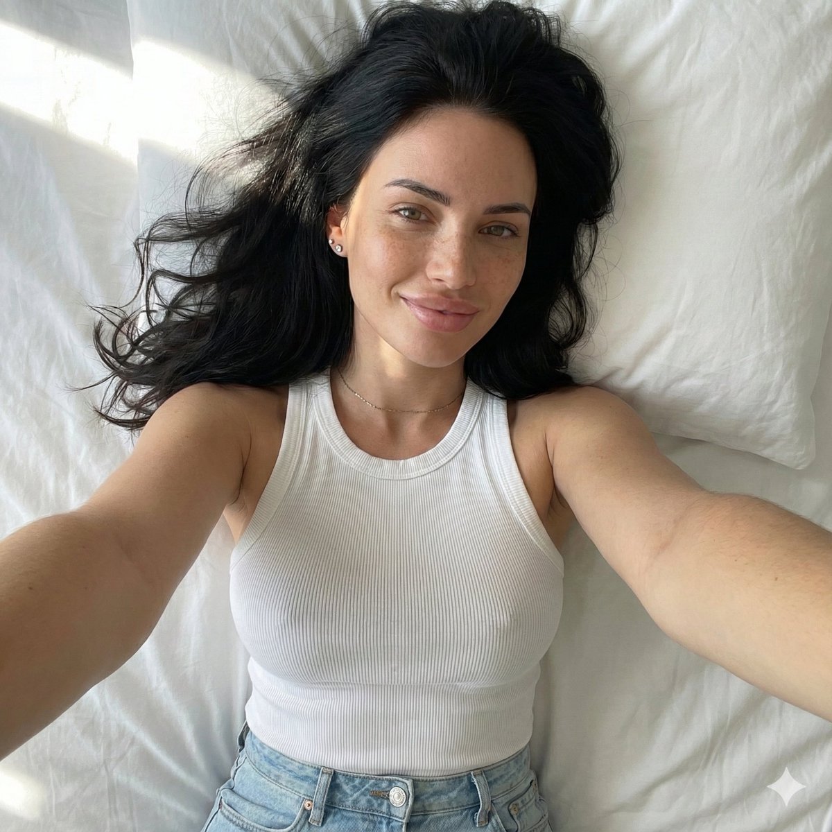 Woman Lying Down Selfie
