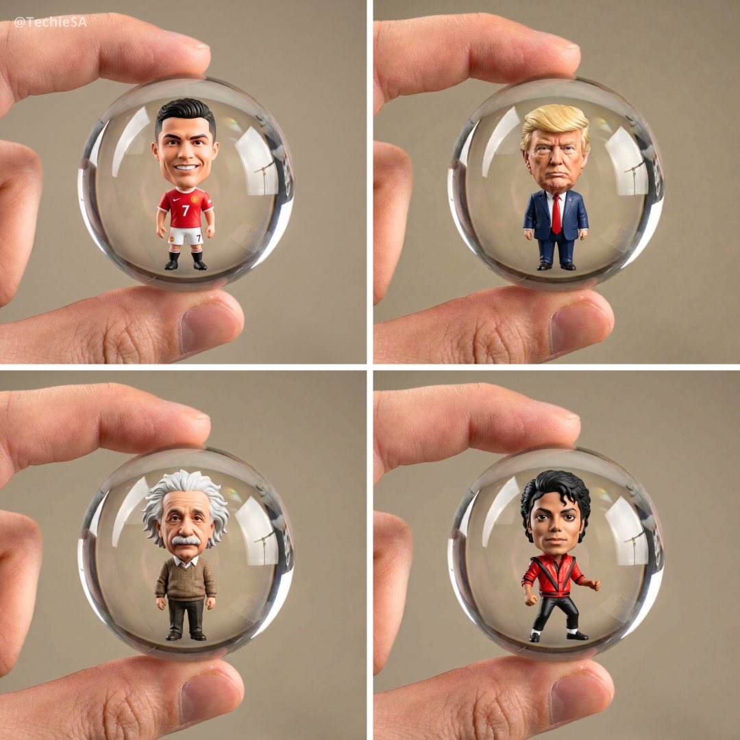 Person Pinched in a Transparent Glass Sphere