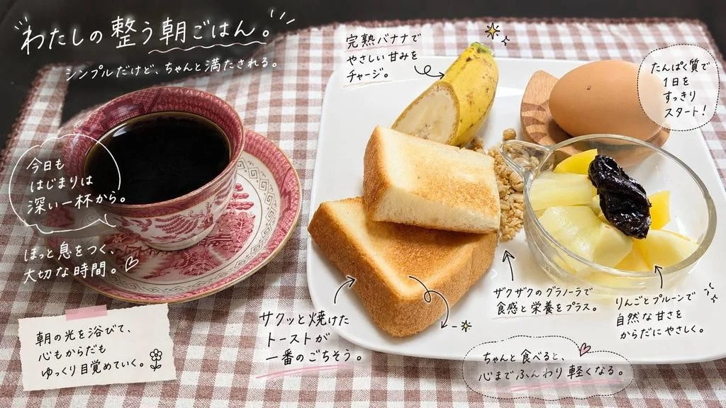 Annotated Japanese Breakfast Flat Lay