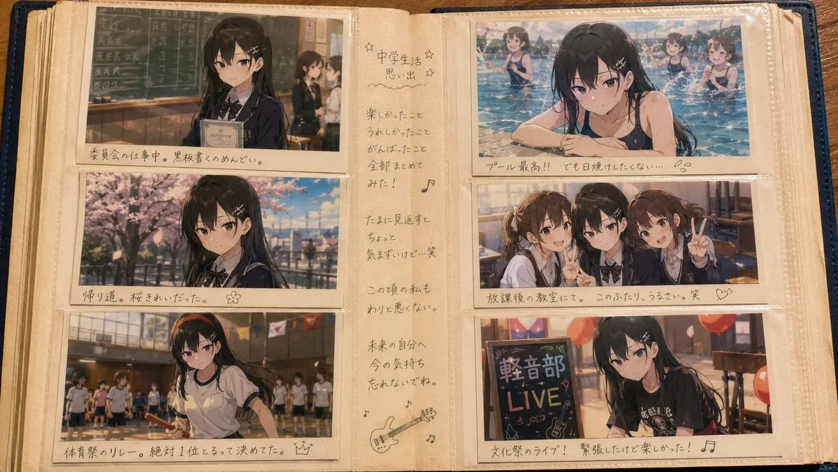 怀旧校园剪贴簿页面