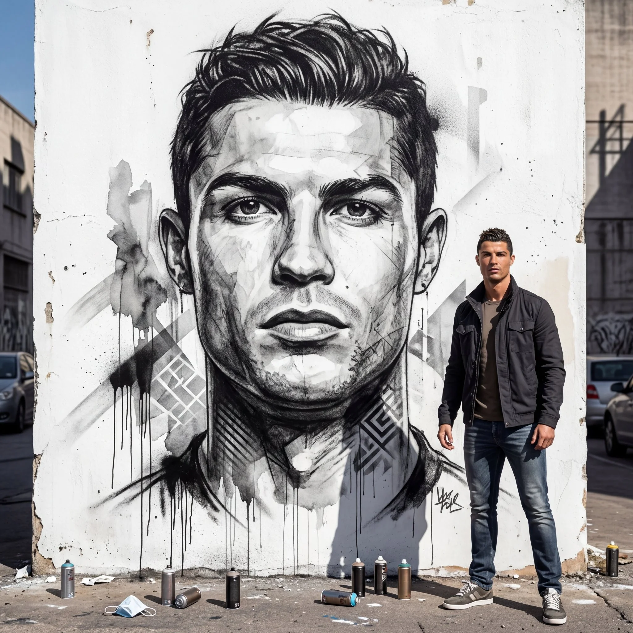 Urban Street Mural Self-Portrait Full Body