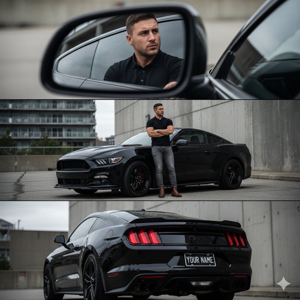 Three Views of a Person and Car