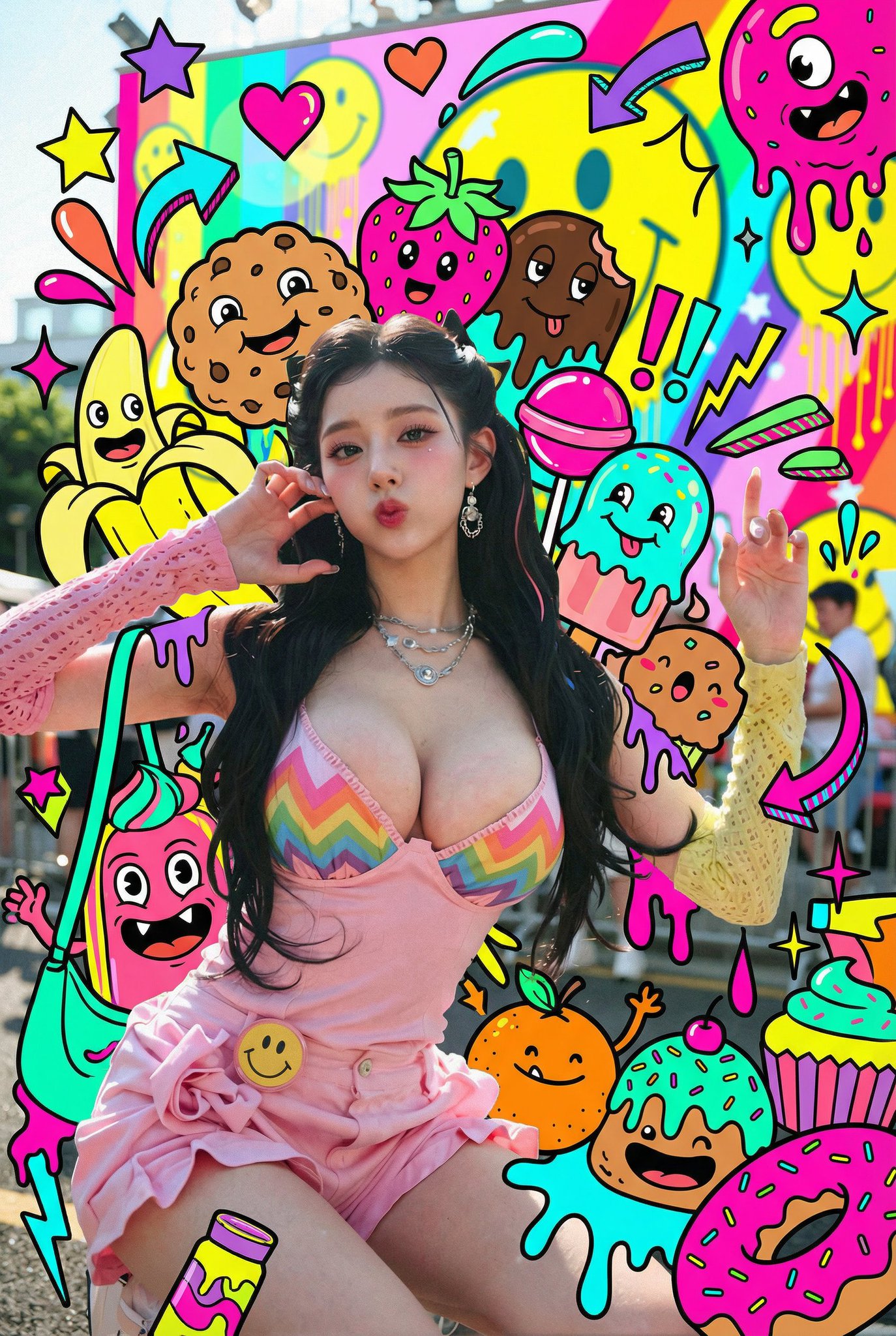 Add candy monsters around the character