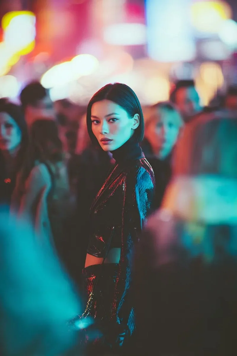 Neon Street Confident Girl