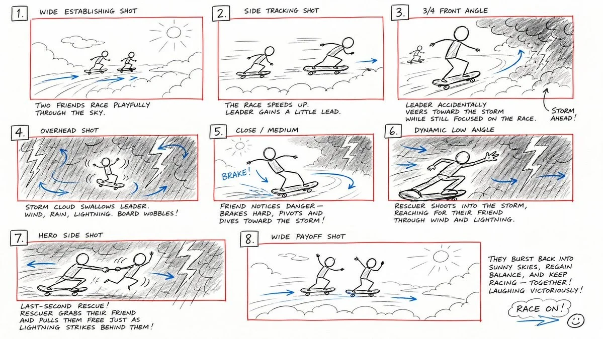 Rescue Chase Storyboard
