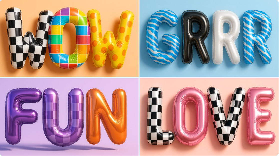 Shaped as Birthday Balloon Text