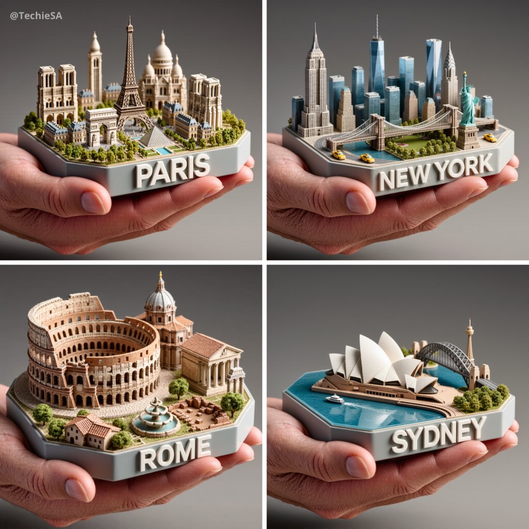 Hand Gently Holding a City 3D Collectible Model