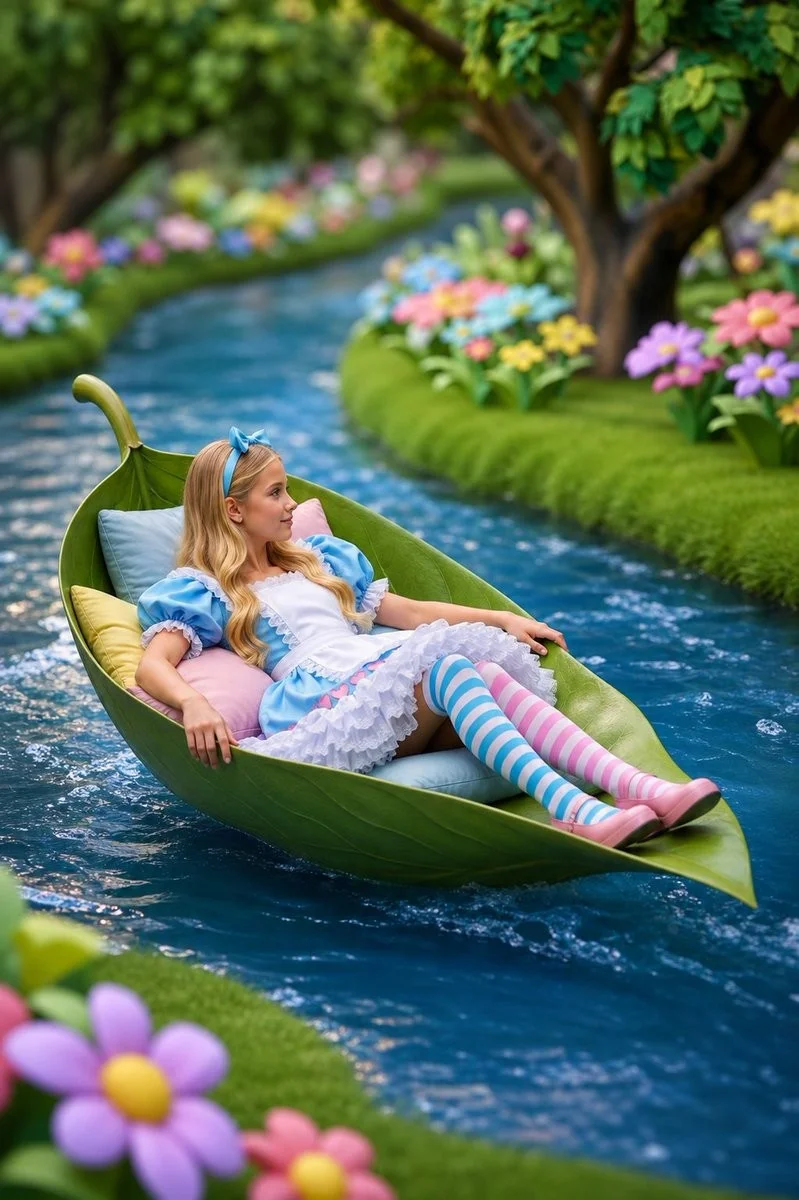 Alice-Inspired Leaf Boat Fantasy