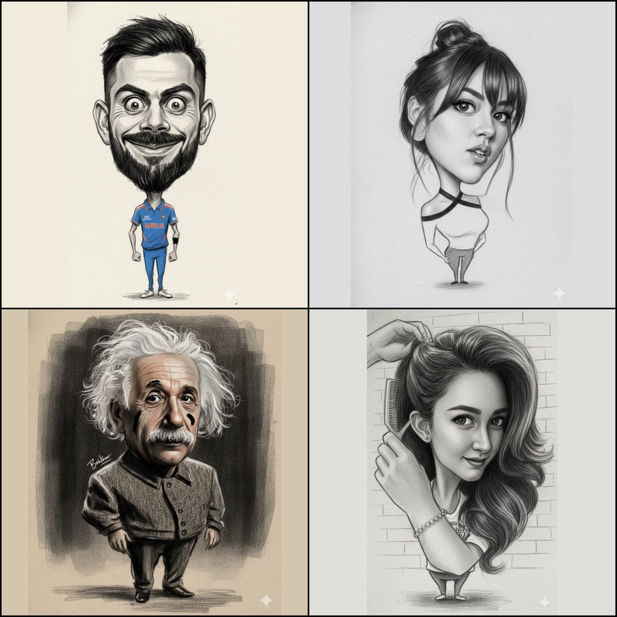 Pencil-style big head caricature