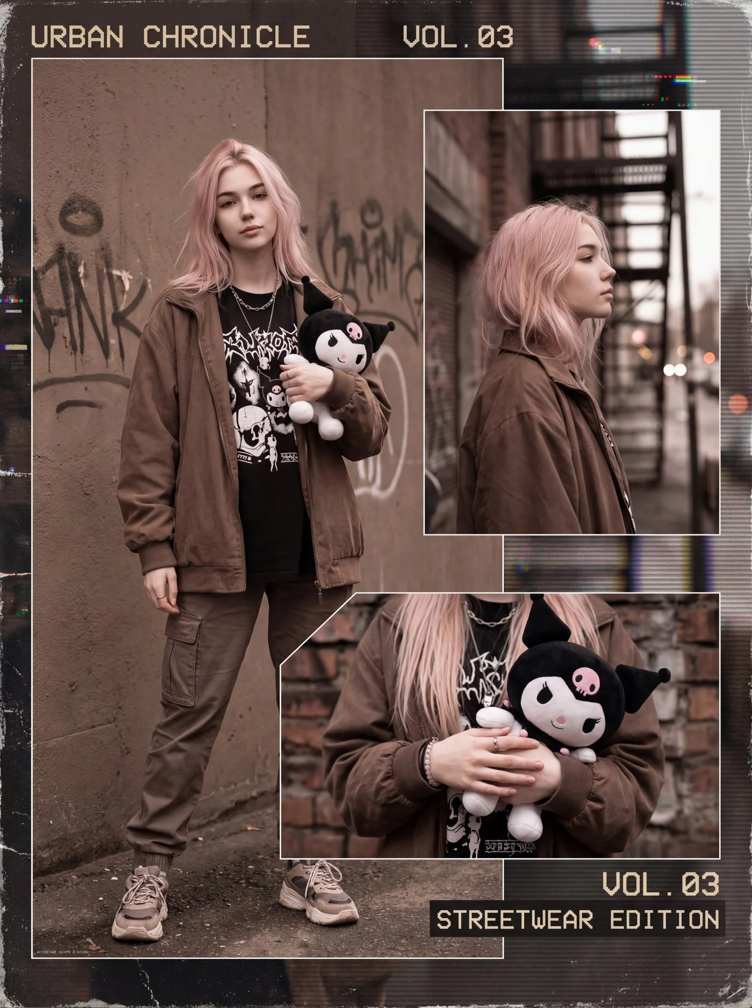 Retro Multi-Panel Collage Streetwear Editorial Poster