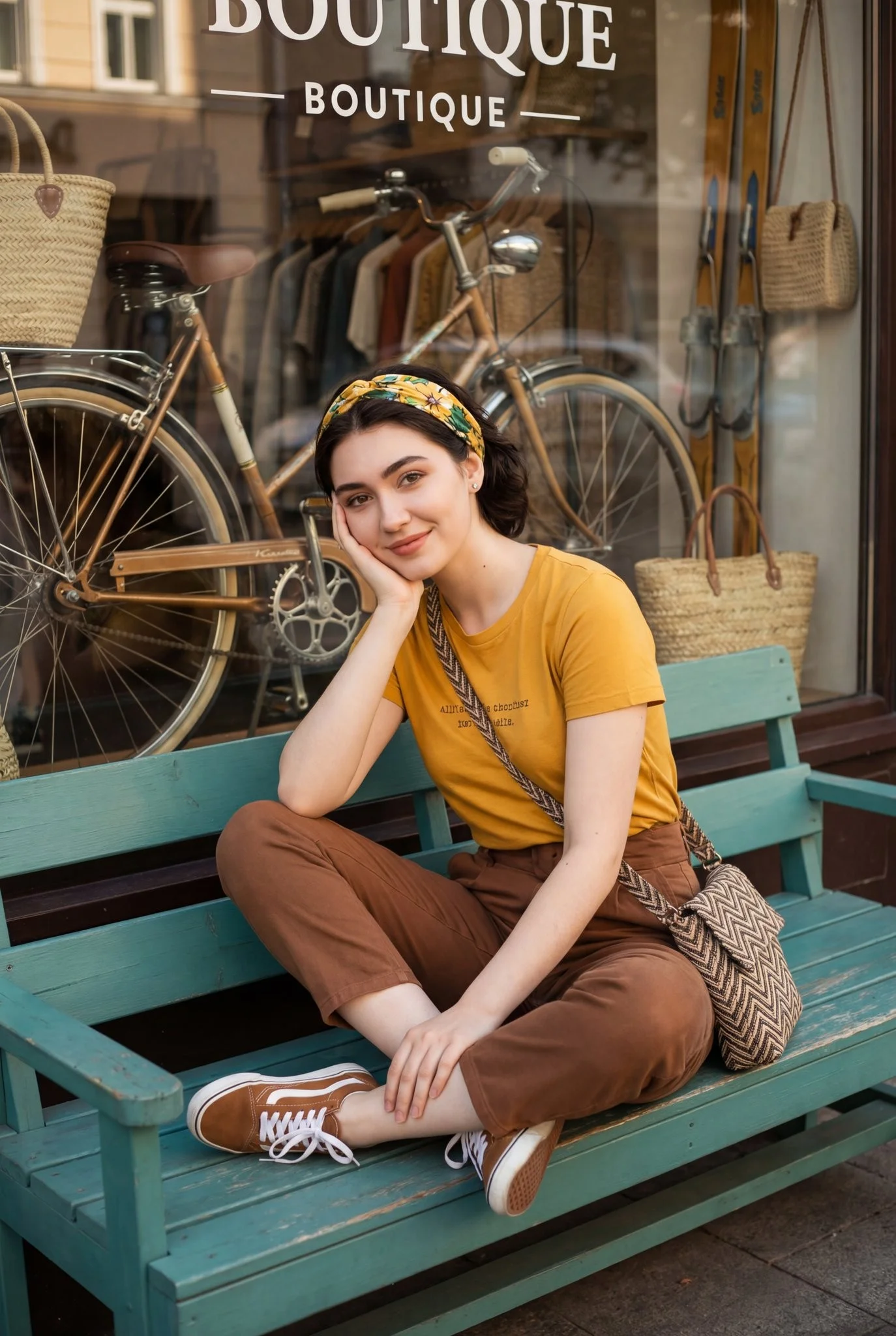 Retro Street Warm-Tone Fashion Girl