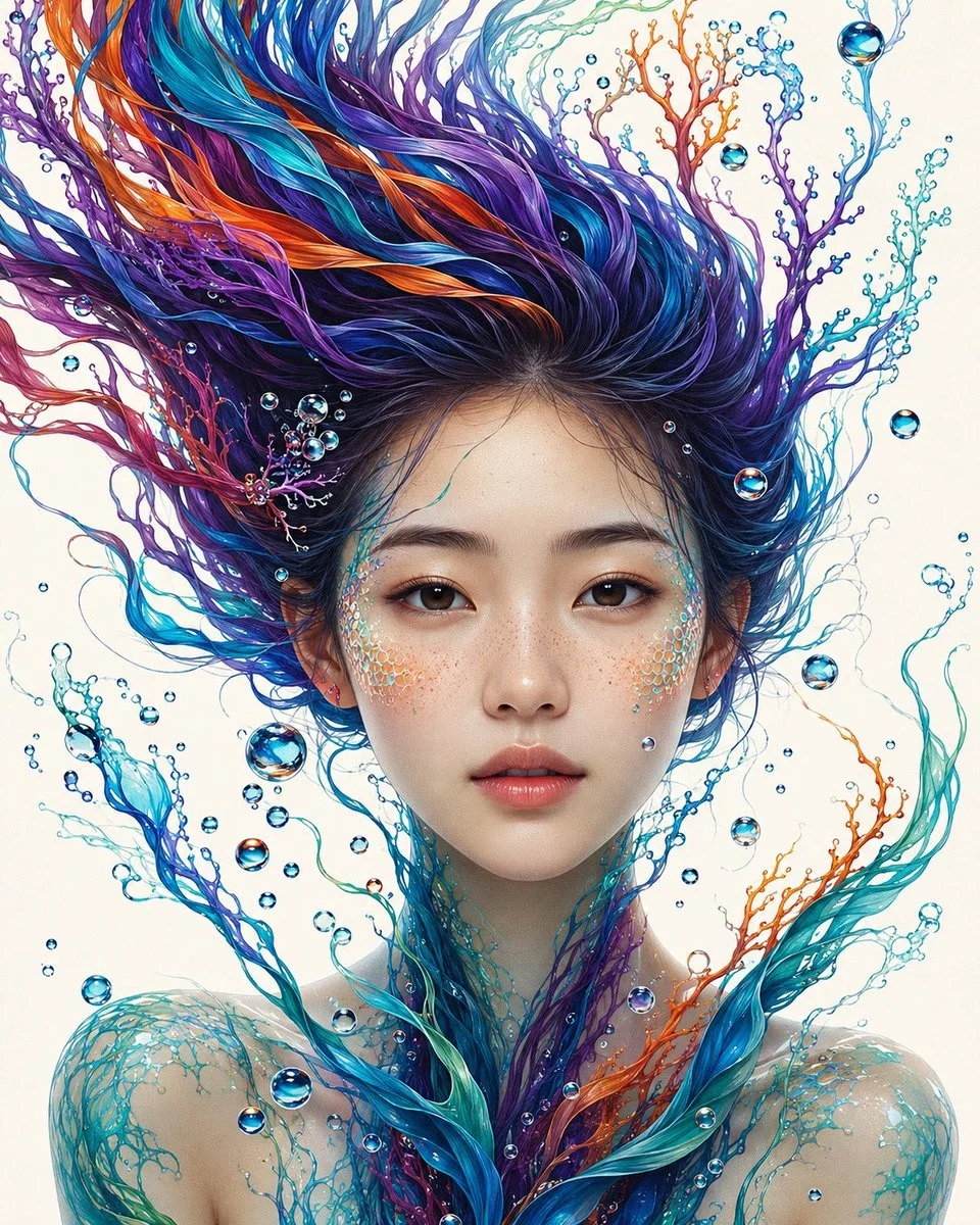 水灵奇幻插画