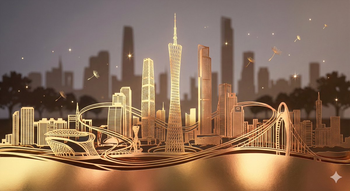 Paper Cut Style Zhujiang New Town