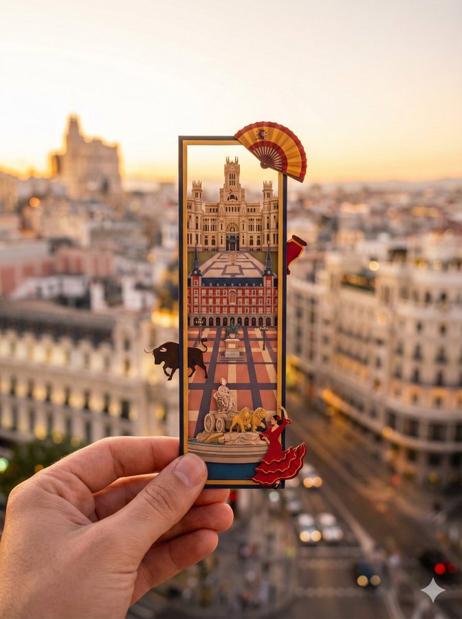 Hand Holding a Slim Vertical Hollow Bookmark