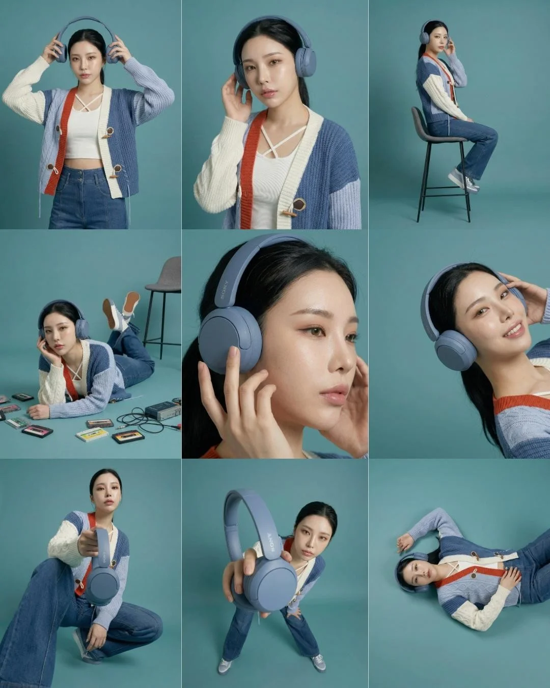 Nine-Panel Headphone Product Editorial Storyboard