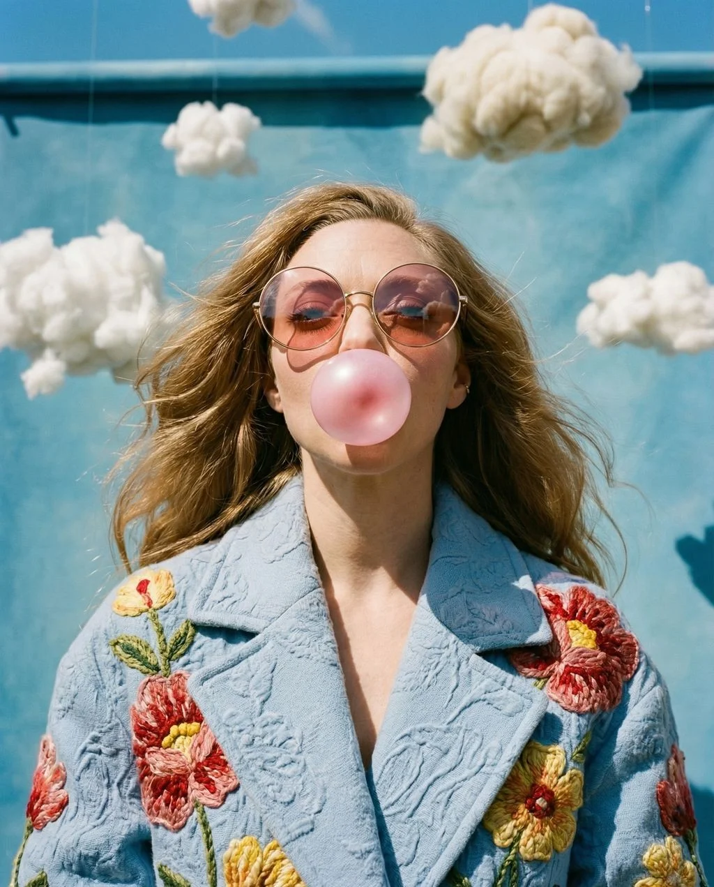 Bubblegum Texture Utopia Fashion Portrait