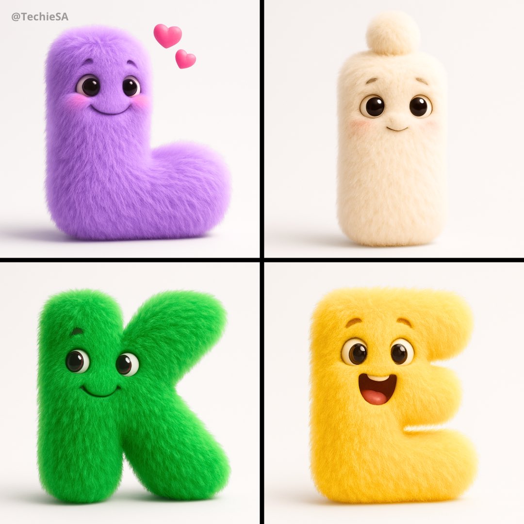 Letter Fluffy Character
