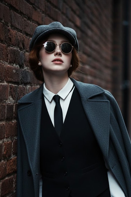 Wearing Newsboy Cap and Black Vest