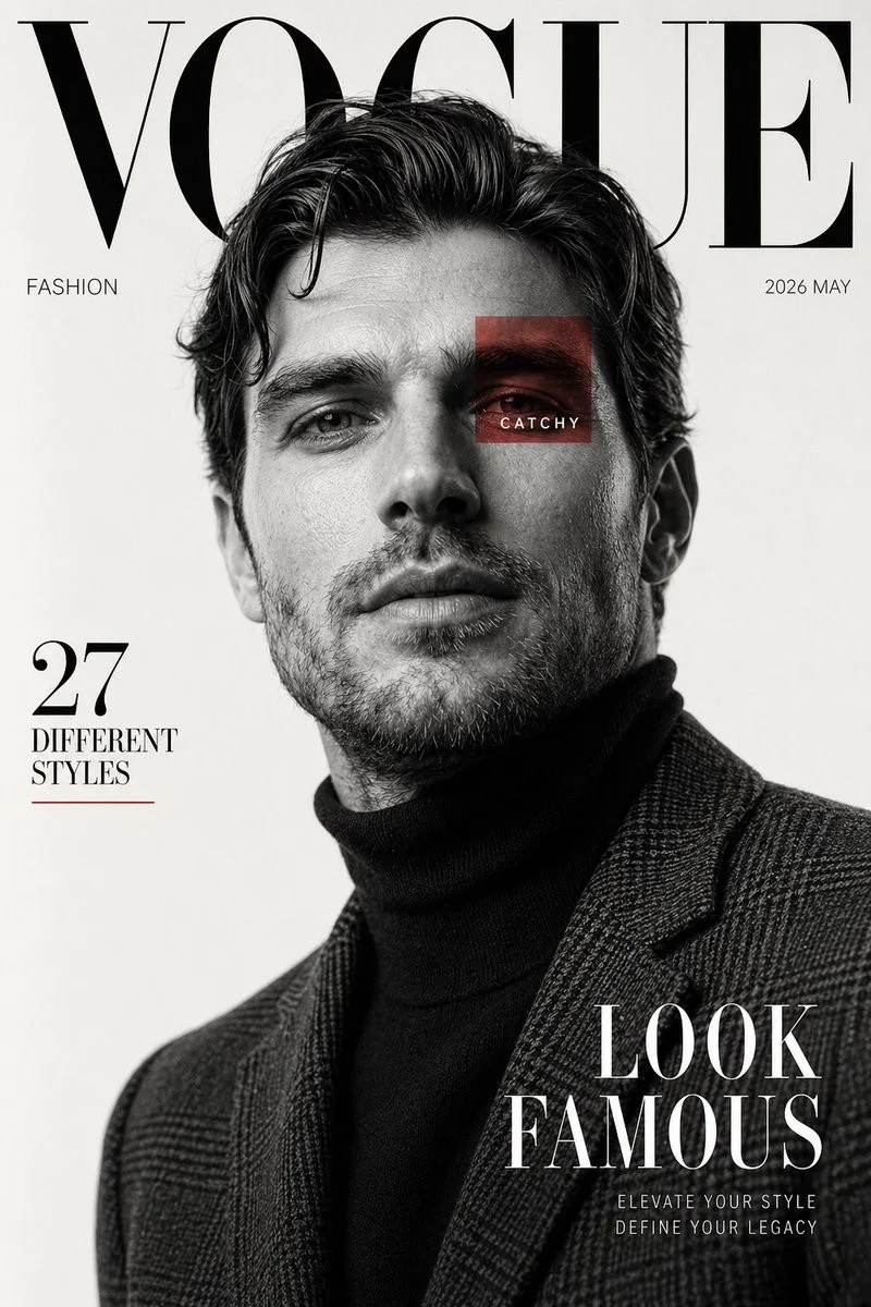 Black and White Fashion Magazine Cover