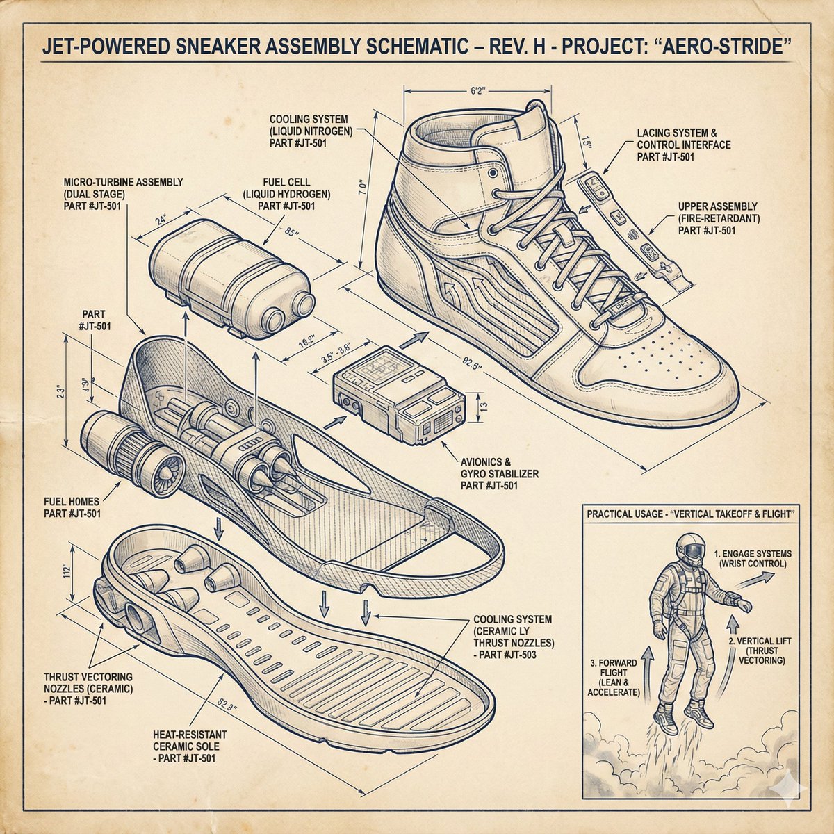 Hyperrealistic Exploded Technical View