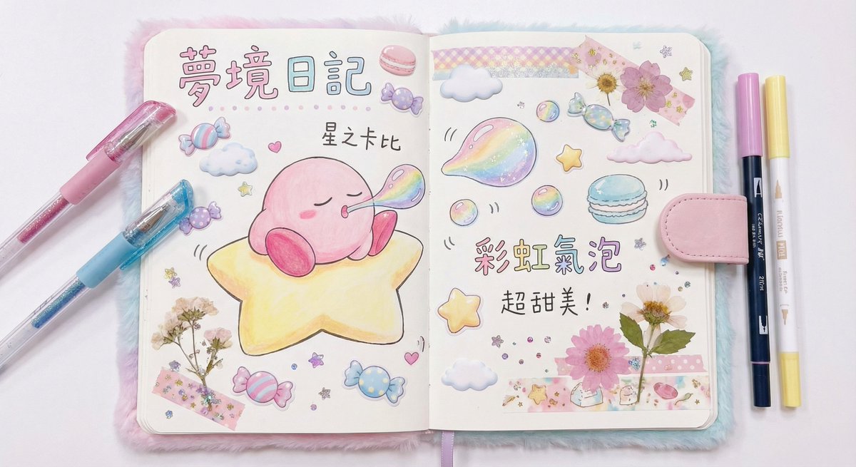 粉红色的星之卡吐泡泡