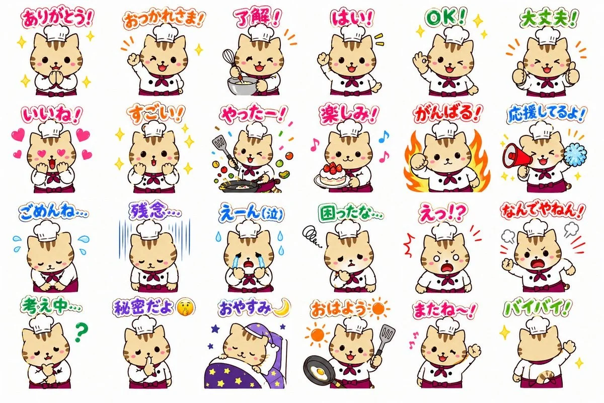 Chef Cat Stickers