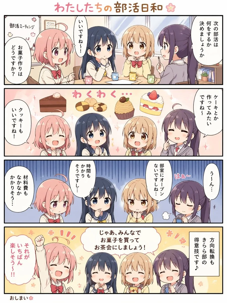 Cute 4-Panel School Club Comic