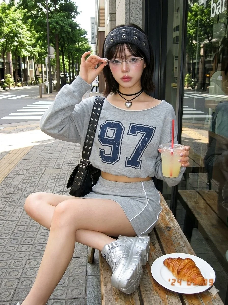 Street Y2K Retro Silver Sneaker Girl