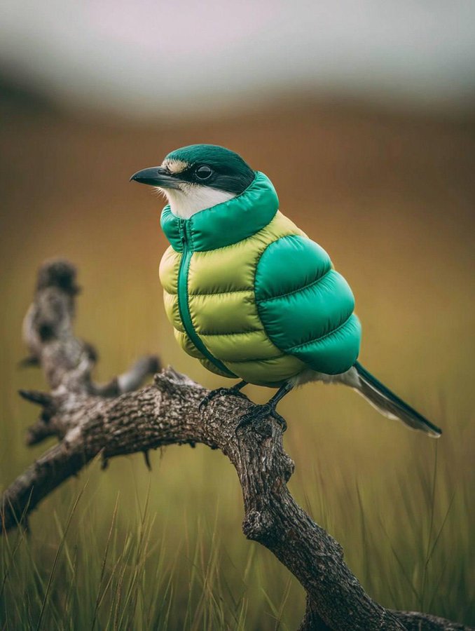 Birds Wearing Puffer Jackets