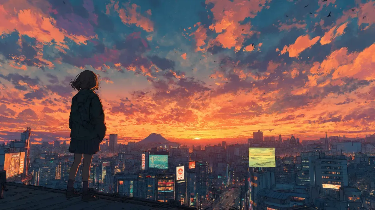 Anime scene illustration.