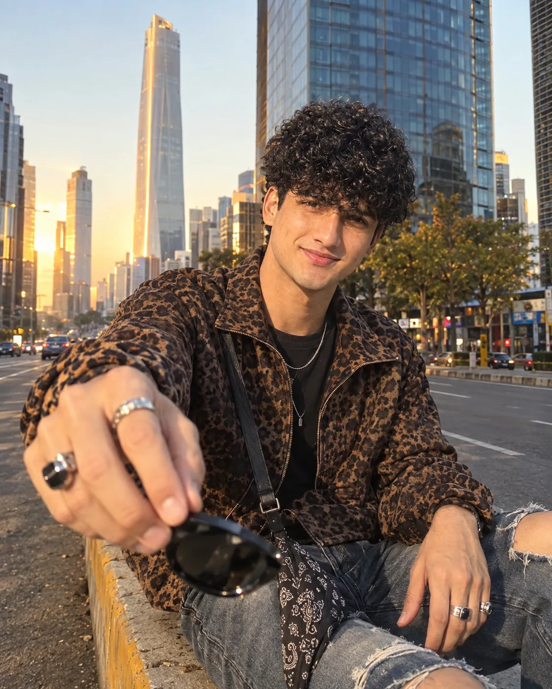 Ultra-realistic photorealistic street-style portrait using the uploaded image as the exact reference.