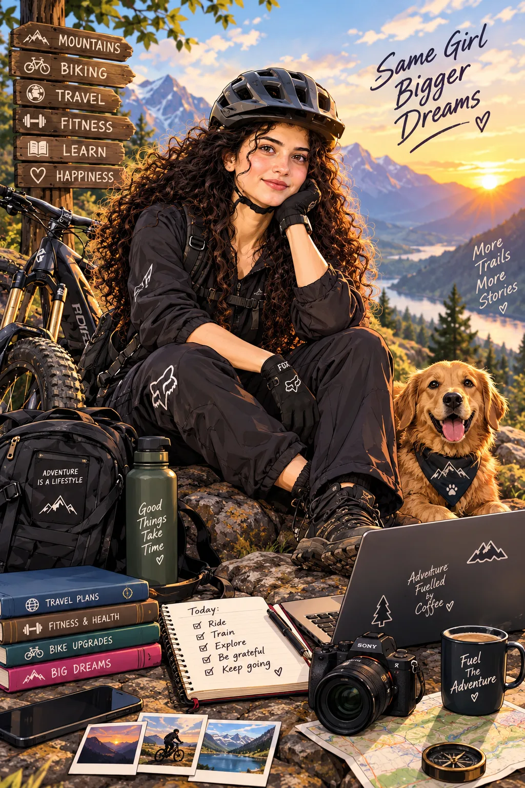 Create an ultra-photorealistic cinematic outdoor adventure lifestyle portrait of ME, using my uploaded personal photograph as the PRIMARY