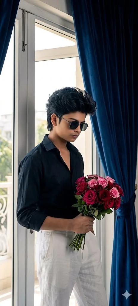 A cinematic, hyper-photorealistic, ultra-detailed masterpiece capturing a sophisticated and romantic portrait.