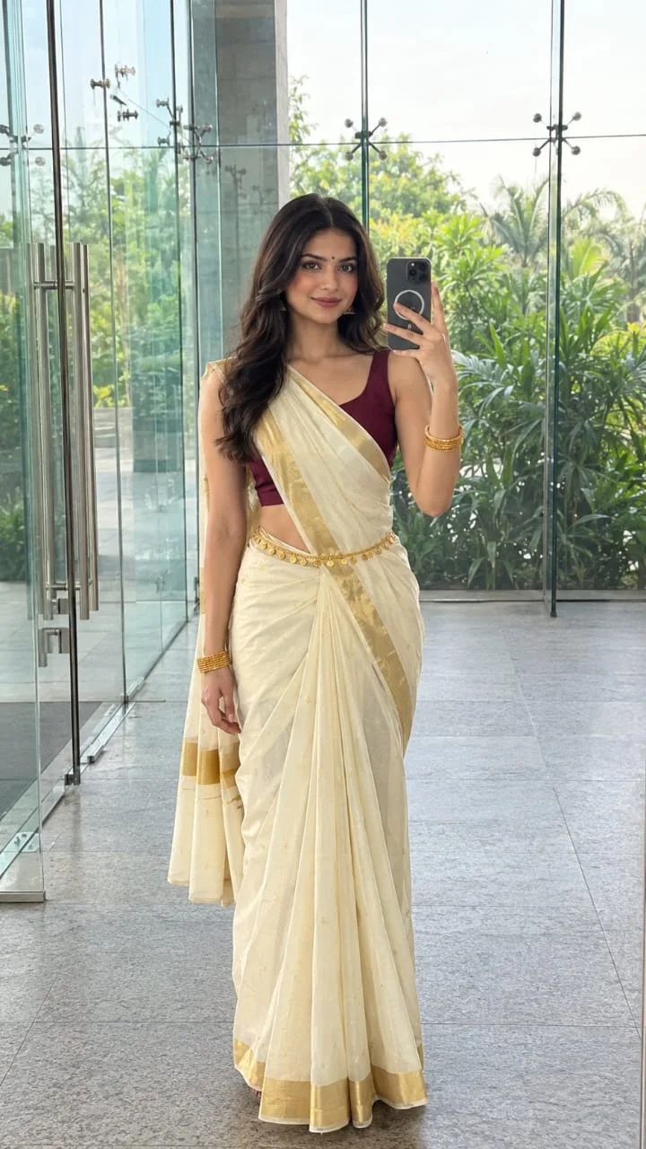 Create an ultra-realistic, high-quality 4K UHD full-body mirror selfie photograph of a beautiful young Indian woman wearing an elegant