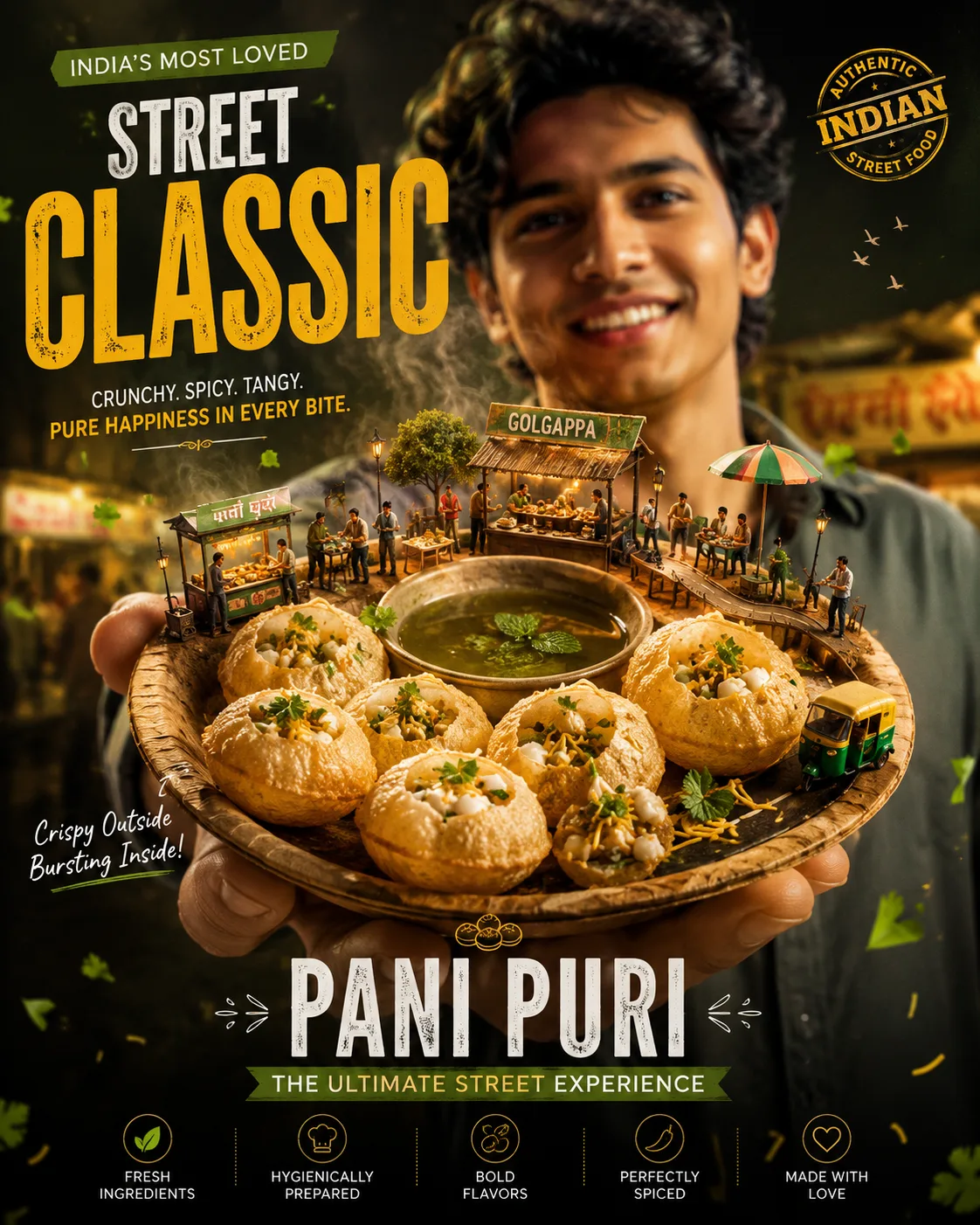 Create a 4:5 vertical premium food advertising poster using the uploaded food product image as the only reference.