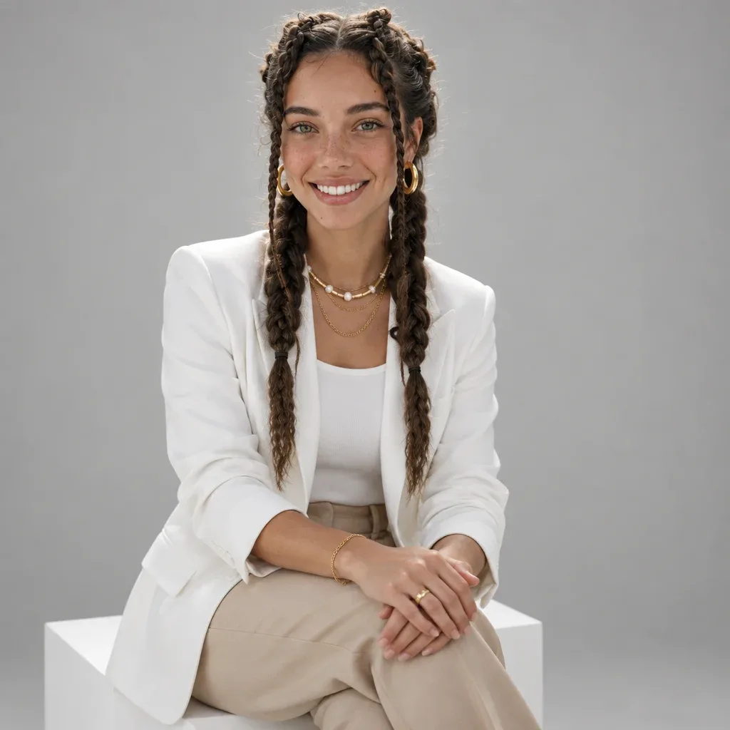 ultra realistic studio portrait Create an ultra-realistic, high-end professional studio portrait of one adult subject, styled in a clean,