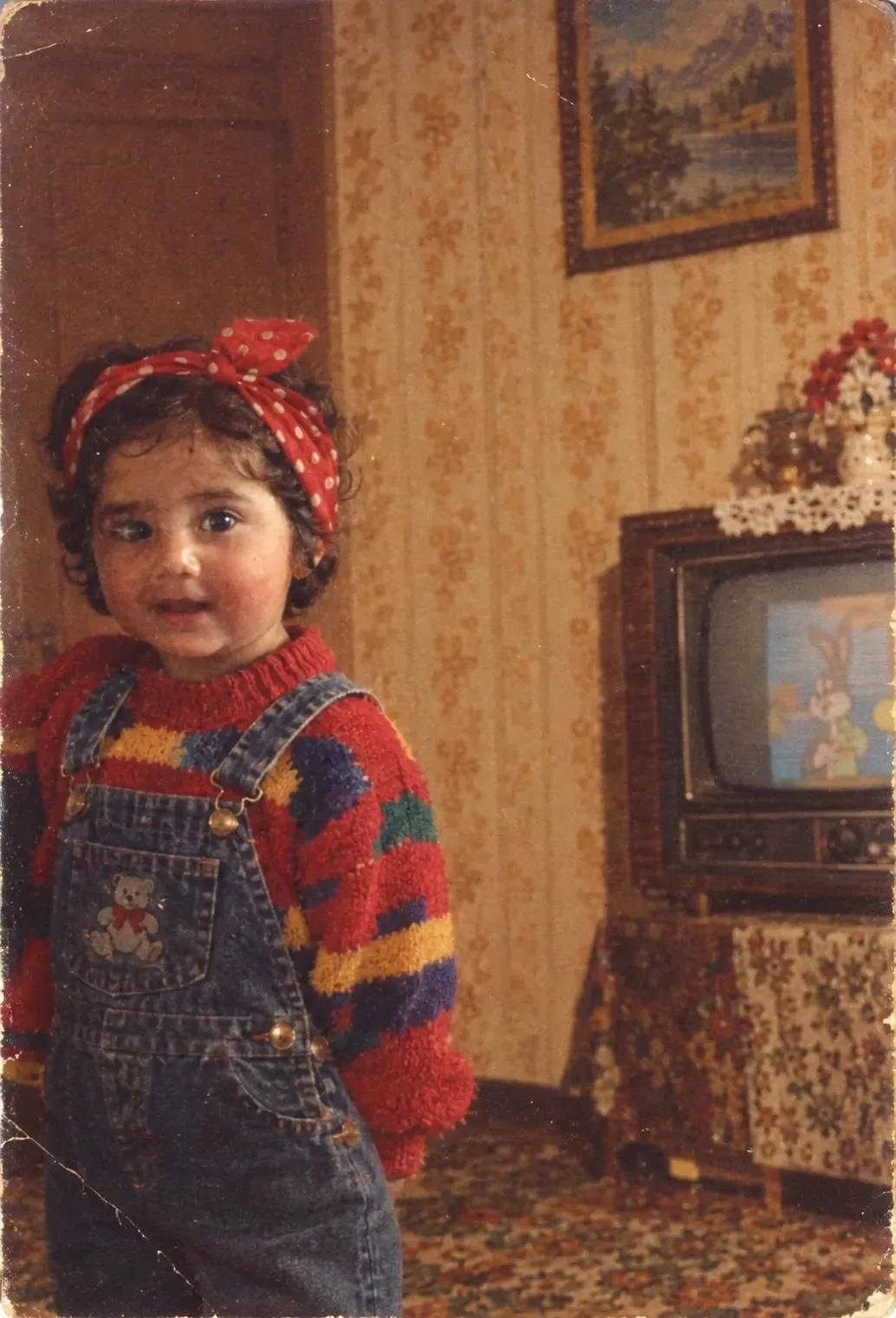 **Prompt:** > Transform the original photo into a nostalgic **1980s vintage family photograph**.