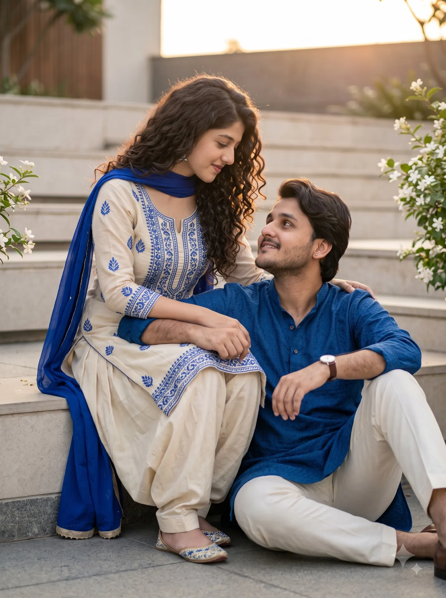 Use the uploaded couple photo as the PRIMARY IDENTITY REFERENCE for both people.