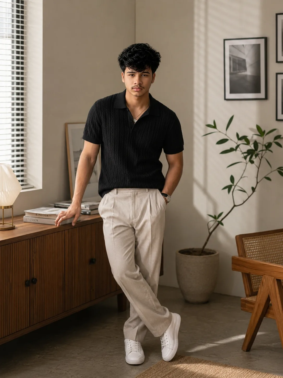 Create an ultra-realistic full-body editorial fashion photograph using the uploaded reference image as the identity and appearance