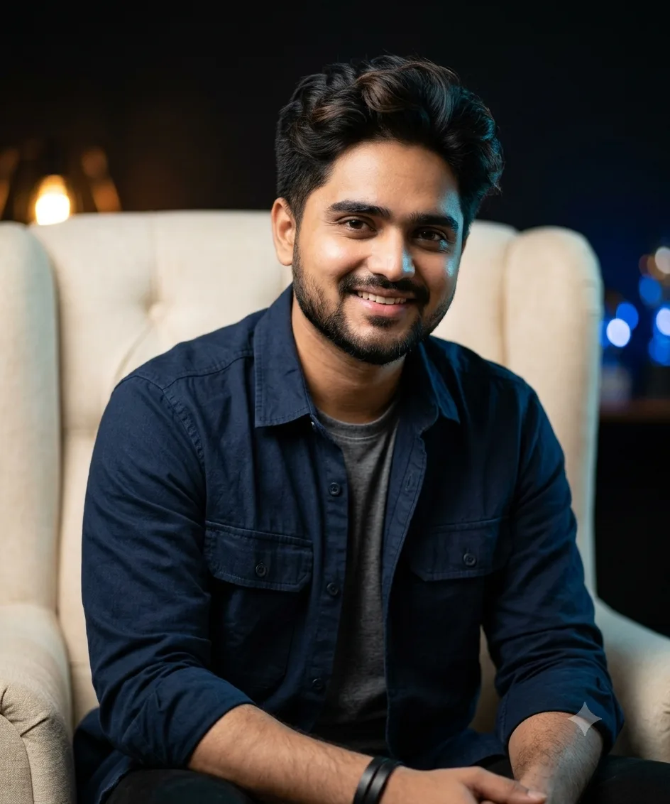 { "category": "portrait_creator", "category_reasoning": "The image features a seated male subject framed in a medium close-up,