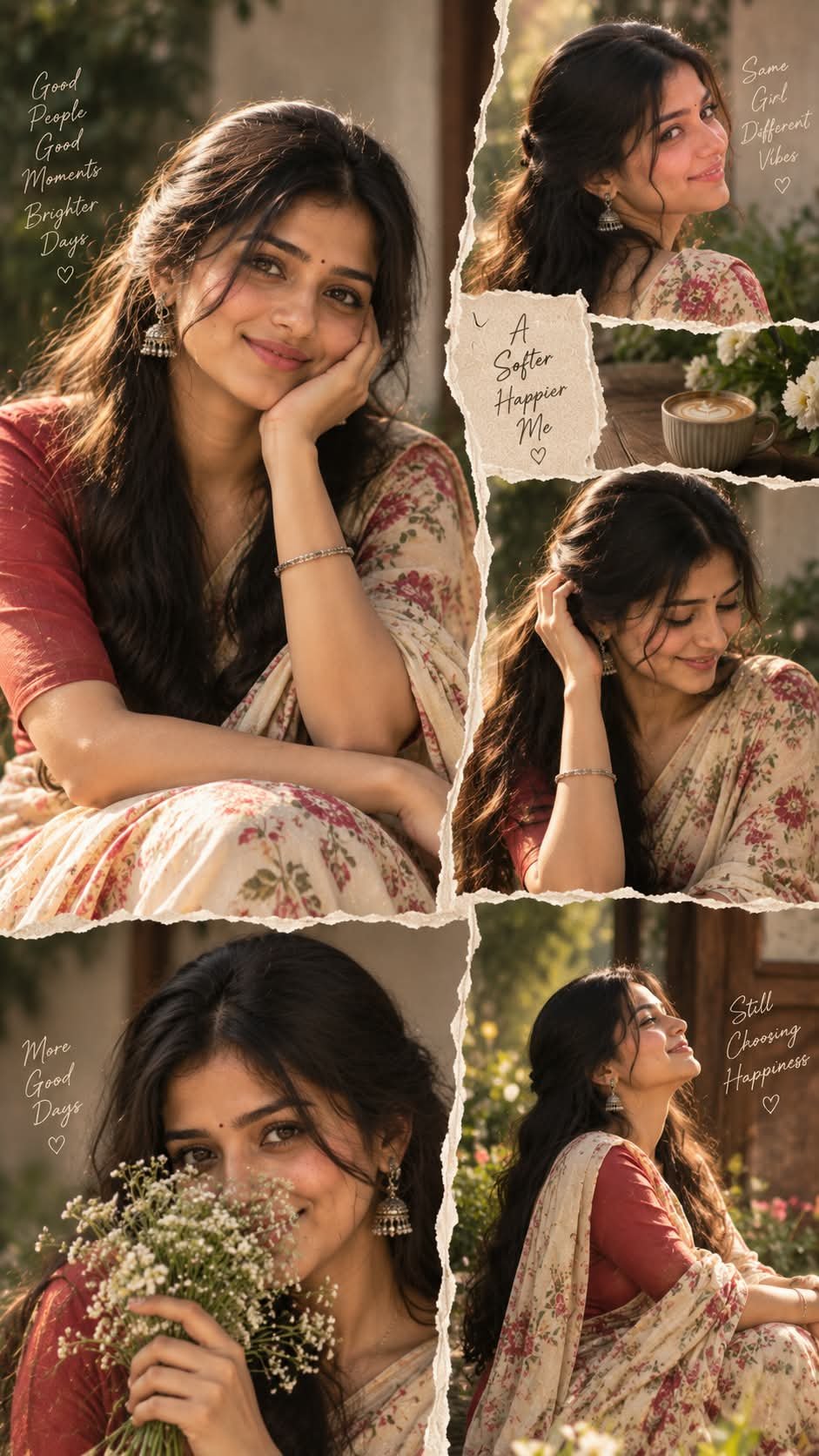 Ultra-realistic South Asian woman collage